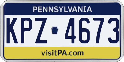 PA license plate KPZ4673