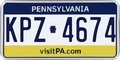 PA license plate KPZ4674