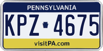 PA license plate KPZ4675