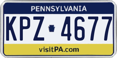 PA license plate KPZ4677