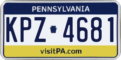 PA license plate KPZ4681
