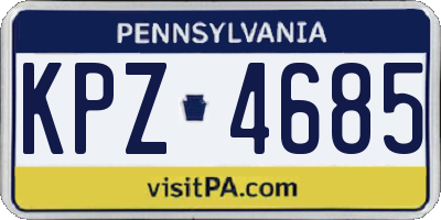PA license plate KPZ4685