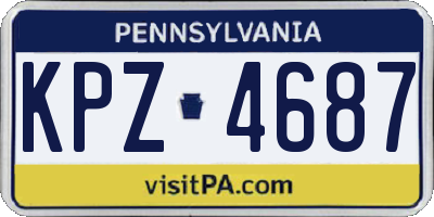 PA license plate KPZ4687