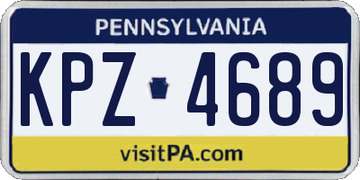 PA license plate KPZ4689