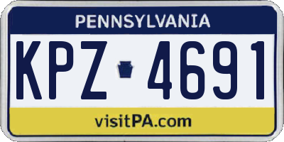 PA license plate KPZ4691