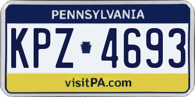 PA license plate KPZ4693