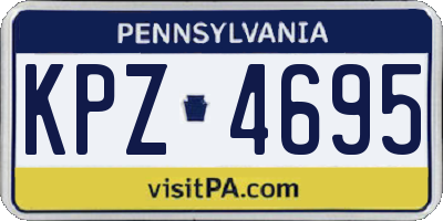 PA license plate KPZ4695