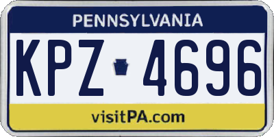 PA license plate KPZ4696
