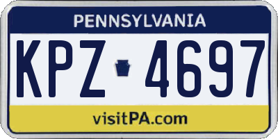 PA license plate KPZ4697