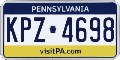 PA license plate KPZ4698