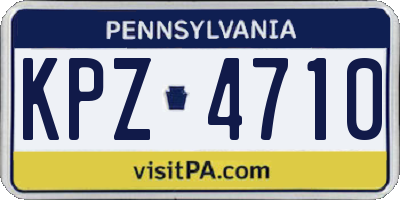 PA license plate KPZ4710