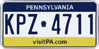 PA license plate KPZ4711