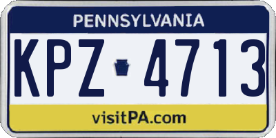 PA license plate KPZ4713