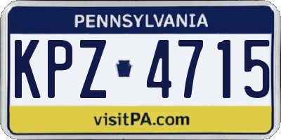 PA license plate KPZ4715