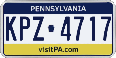 PA license plate KPZ4717