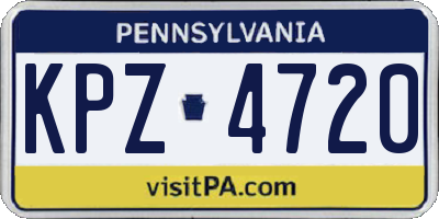PA license plate KPZ4720