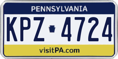 PA license plate KPZ4724