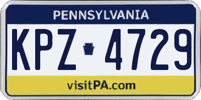 PA license plate KPZ4729