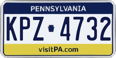 PA license plate KPZ4732