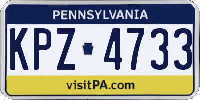 PA license plate KPZ4733