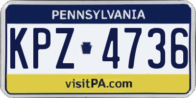 PA license plate KPZ4736