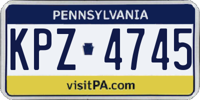 PA license plate KPZ4745
