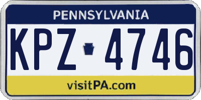 PA license plate KPZ4746