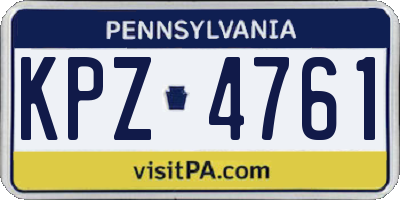 PA license plate KPZ4761