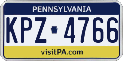 PA license plate KPZ4766