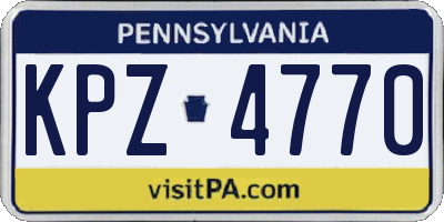 PA license plate KPZ4770