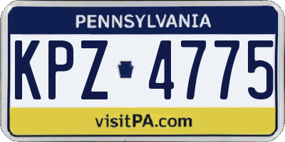 PA license plate KPZ4775