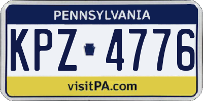 PA license plate KPZ4776