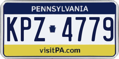 PA license plate KPZ4779