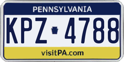 PA license plate KPZ4788