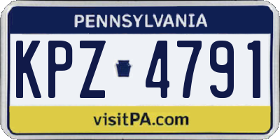 PA license plate KPZ4791