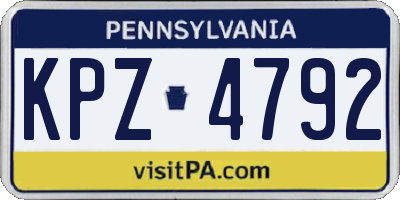 PA license plate KPZ4792