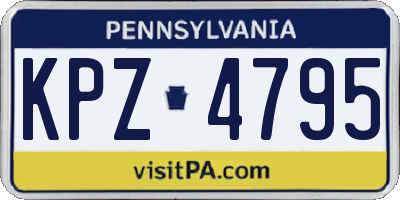 PA license plate KPZ4795