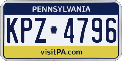 PA license plate KPZ4796
