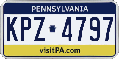 PA license plate KPZ4797