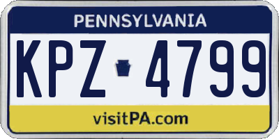 PA license plate KPZ4799