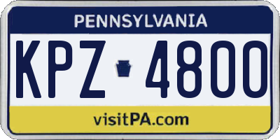 PA license plate KPZ4800