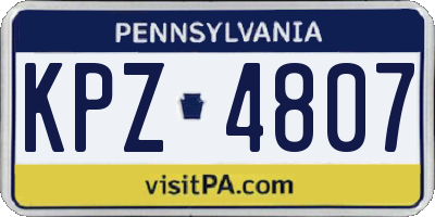 PA license plate KPZ4807