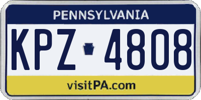 PA license plate KPZ4808