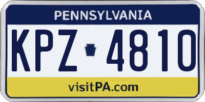 PA license plate KPZ4810