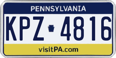PA license plate KPZ4816