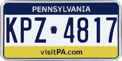 PA license plate KPZ4817