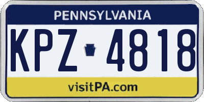 PA license plate KPZ4818