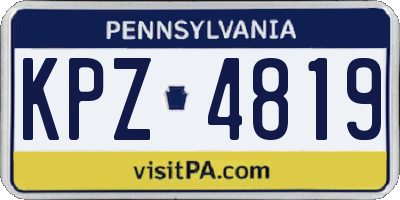 PA license plate KPZ4819