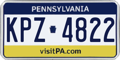 PA license plate KPZ4822