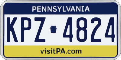 PA license plate KPZ4824